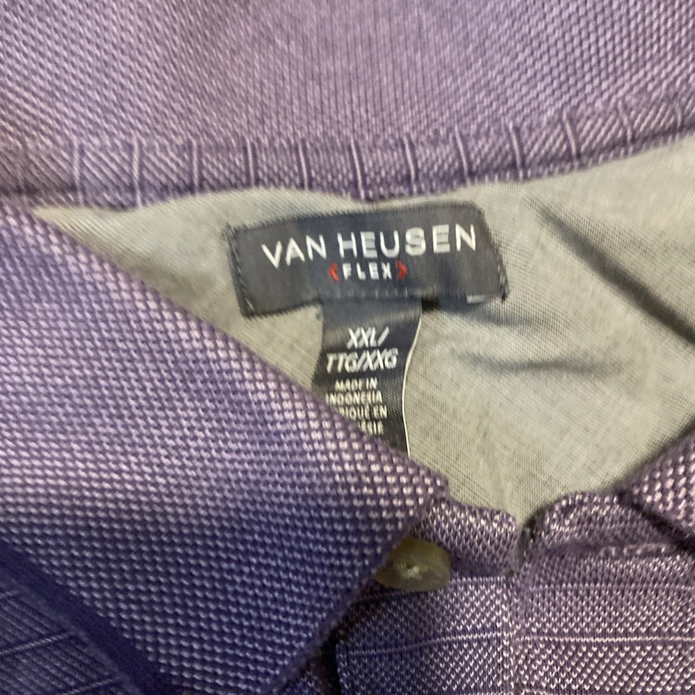 Van Heusen Men's Pullover Polo Shirt Size XXL, Purple, Short Sleeve, Collared‎ - Picture 2 of 4